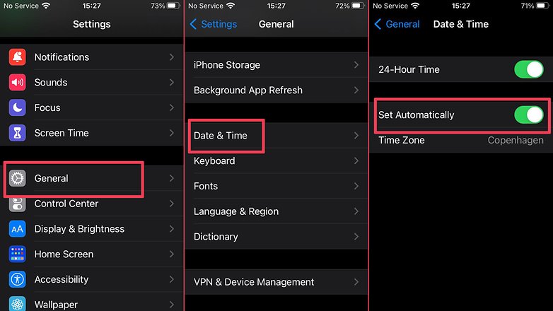 Time synchronization settings