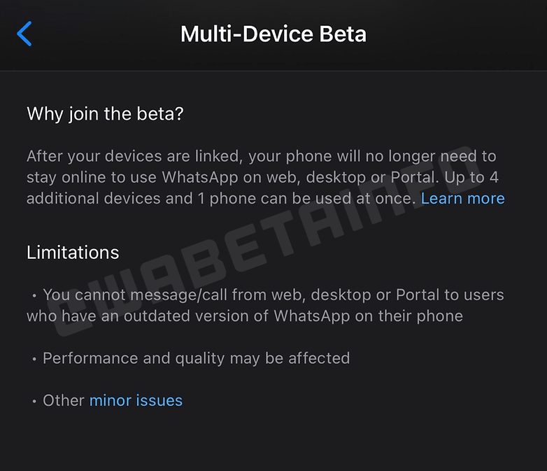 WA beta multi device