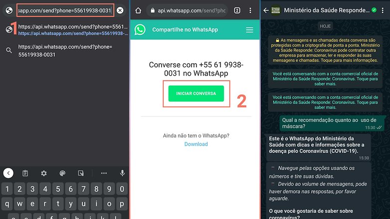 WhatsApp mensagens nao contato