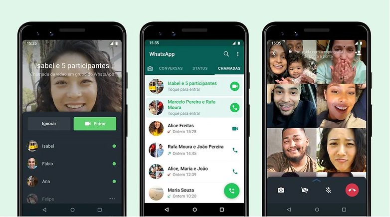 Video calls on WhatsApp