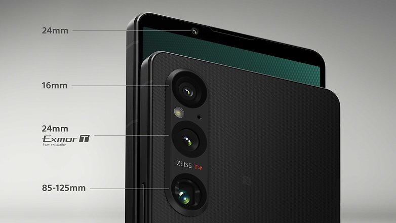 Nahaufnahme der Kamerasensoren des Sony Xperia 1 V