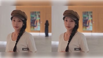 Image showing before and after removing a person from the background of a video