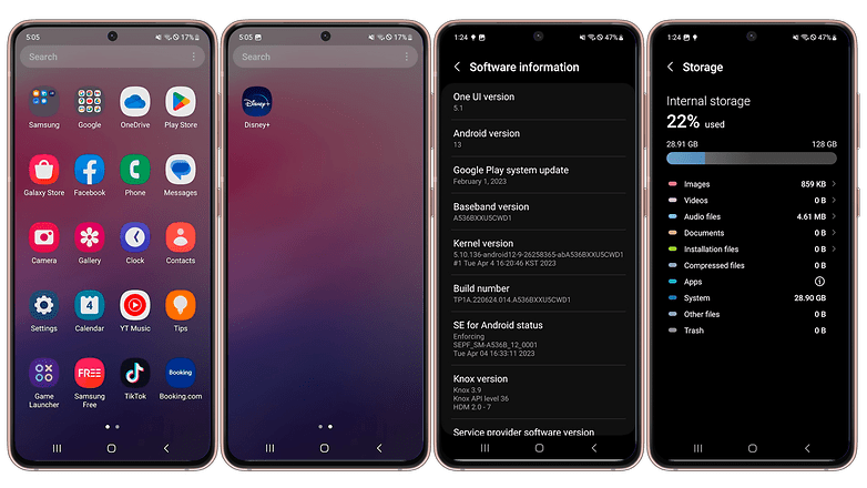 One UI 5 screenshots from the Galaxy A53