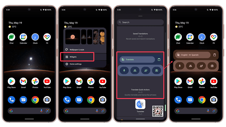 How to add the Google Translate widget on the home screen