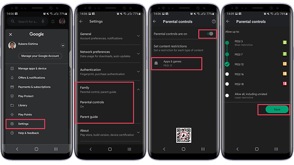 How to activate Parental Controls on the Google Play Store