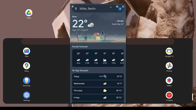 Στιγμιότυπα οθόνης σε λειτουργία επιφάνειας εργασίας Android
