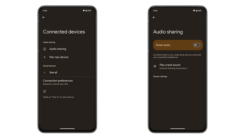 Android-15-Screenshots zum Audio-Sharing