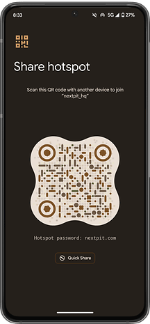 QR-kod för att dela hotspot 'nextpit_hq' med lösenord: nextpit.com.