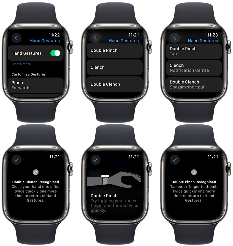 Apple Watch Hand gestures steps