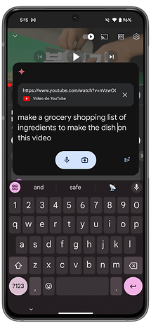 YouTube-Integration auf dem Gemini Assistant.