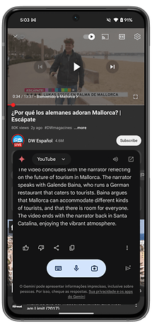 YouTube integration on the Gemini Assistant.