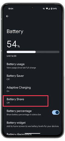 Google Pixel Battery Share