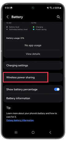 Samsung Wireless Power Share