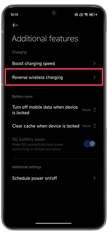 Xiaomi reverse wireless charging