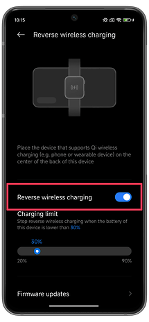 Xiaomi reverse wireless charging