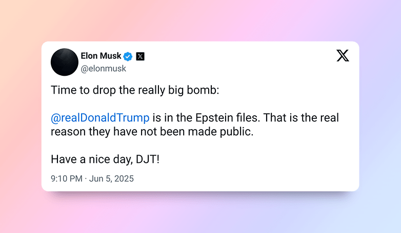 Elon Musk tuita sobre a menção de Donald Trump nos arquivos Epstein, sugerindo que não foram tornados públicos. Elon Musk tuita sobre a menção de Donald Trump nos arquivos Epstein, sugerindo que não foram tornados públicos.