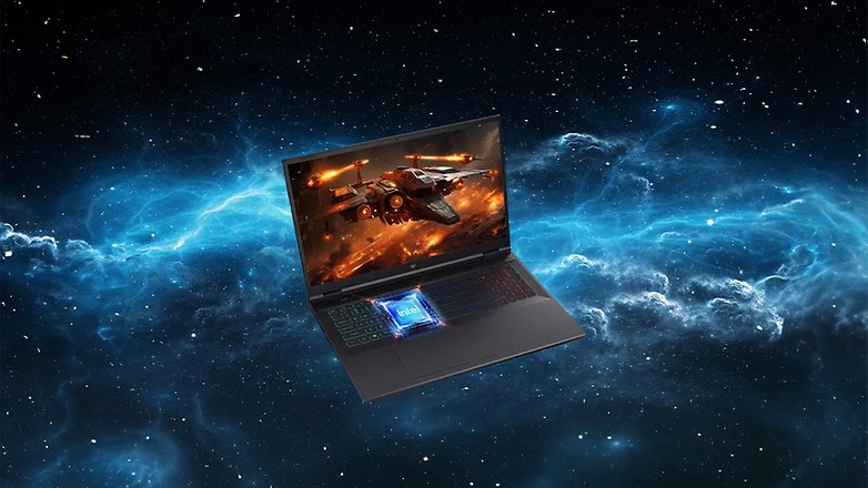 Acer Predator Helios Neo 18 Gaming-Laptop mit einer Sci-Fi-Spielszene auf dem Bildschirm. Acer Predator Helios Neo 18 Gaming-Laptop mit einer Sci-Fi-Spielszene auf dem Bildschirm.