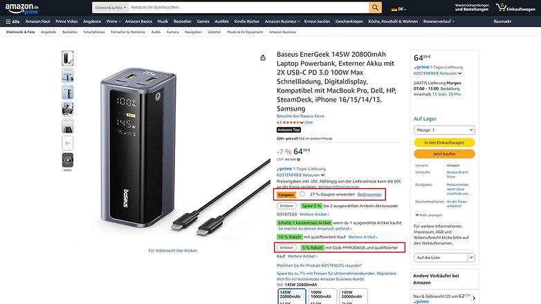Baseus EnerGeek 145W Powerbank mit 2 USB-C-Anschlüssen und Digitaldisplay, ideal für Laptops und Geräte. Baseus EnerGeek 145W Powerbank mit 2 USB-C-Anschlüssen und Digitaldisplay, ideal für Laptops und Geräte.