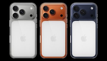 Drei iPhone 17 Pro Modelle in Silber, Orange und Marineblau, die ihre Kamerasysteme und elegantes Design zeigen.