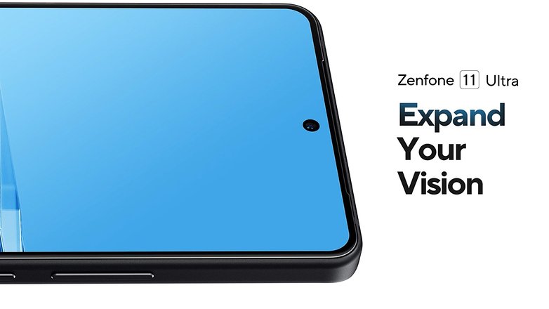 Asus Zenfone 11 Ultra Display mit dem Schriftzug Expand Your Vision