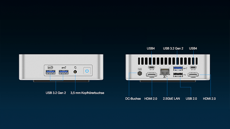 You get up to 11 ports with the Geekom XT12 Pro.