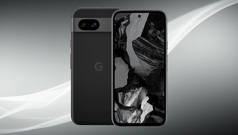 Google Pixel 8a white grey background