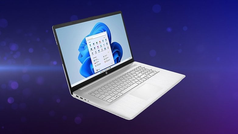 HP-Laptop mit einer Windows 11-Oberfläche auf dem Bildschirm. HP-Laptop mit einer Windows 11-Oberfläche auf dem Bildschirm.