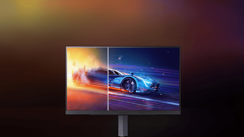 LG 27HS85QX-B.AEU-Gamingmonitor mit geteilter Bildschirmspielgrafik.