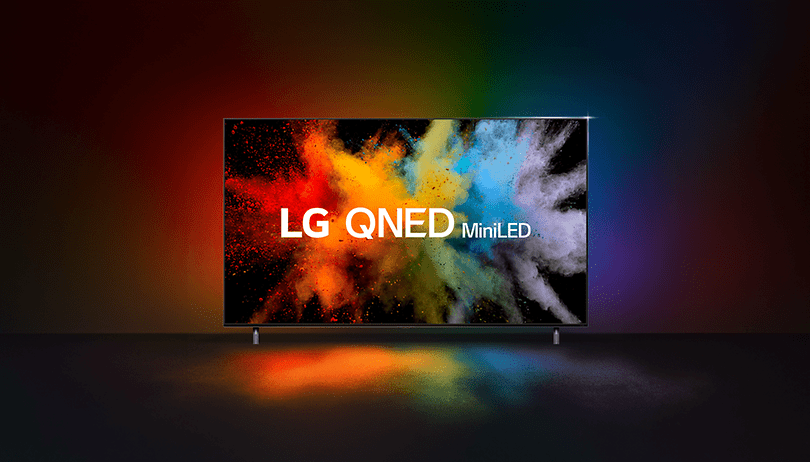 LG QNED879QB colored background