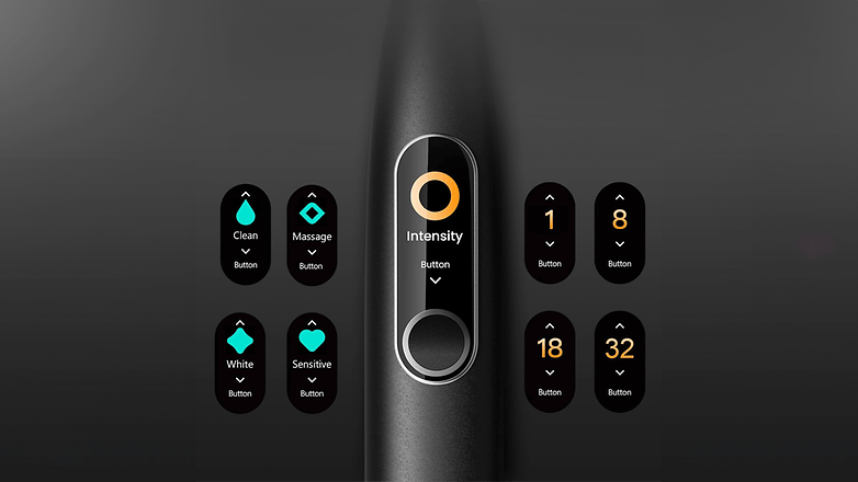 Un aperçu des quatre modes de brossage de la brosse à dents électrique Oclean X Pro.