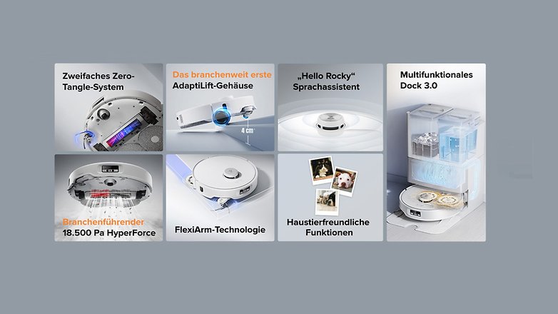 Roborock Qrevo Edge Saugroboter mit Zero-Tangle-System und HyperForce-Technologie. Roborock Qrevo Edge Saugroboter mit Zero-Tangle-System und HyperForce-Technologie.