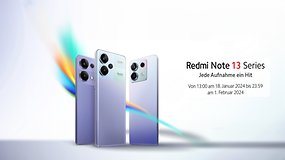 Xiaomi Redmi Note 13, Redmi Note 13 Pro und Redmi Note 13 Pro+ Rückseite mit Werbeschriftzug