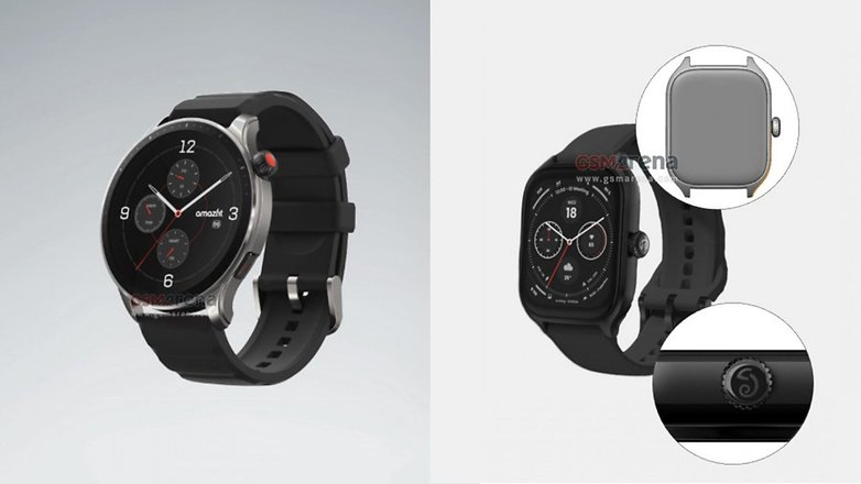 Renderbilder der Amazfit GTS 4 und GTR 4.