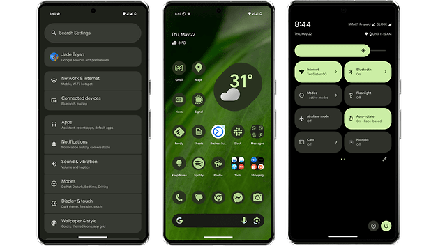 Android 15 UI before Material 3 Expressive