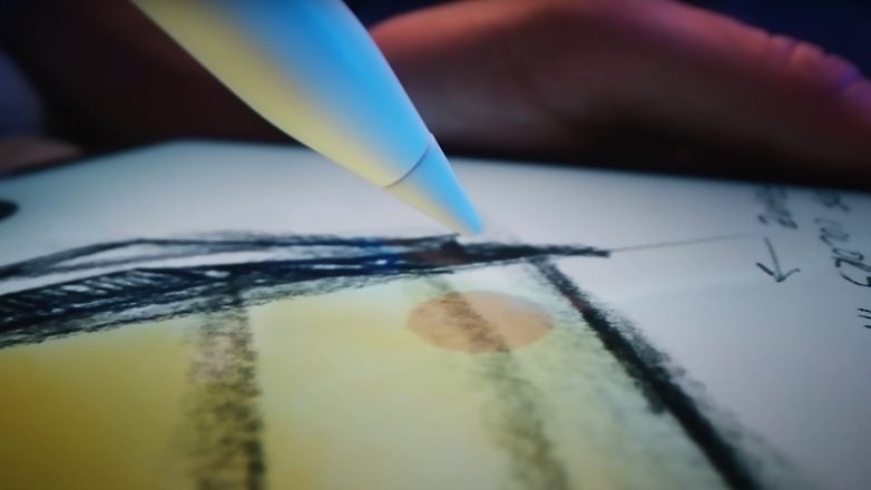 Apple Pencil en vol stationnaire avec marquages de prévisualisation