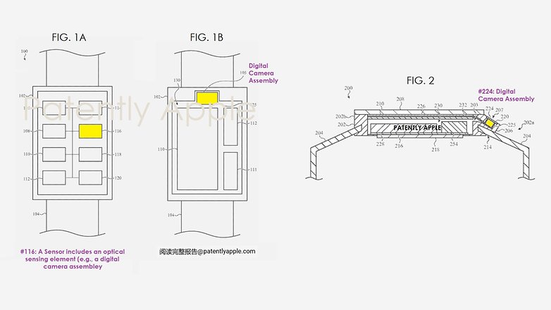 Apple's patent showing an integrated camera on an Apple Watch