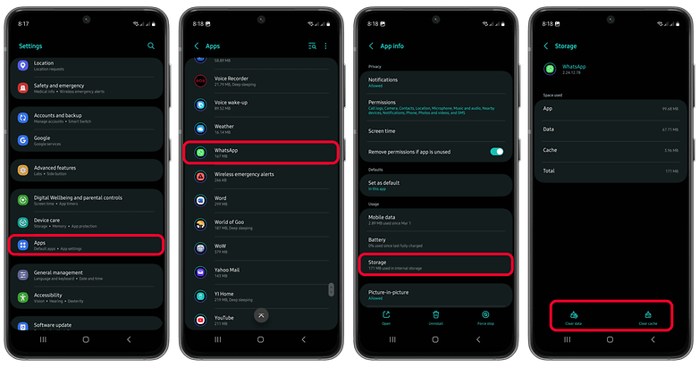 How to fix not contacts not showing on WhatsApp on a Galaxy smartphone