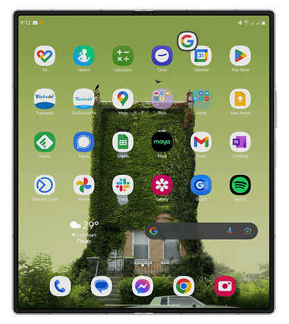 Screenshot vom Homescreen auf einem Samsung Galaxy Z Fold 6