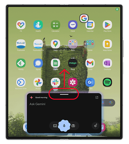 Screenshot vom Start der Gemini-App auf einem Samsung Galaxy Z Fold 6