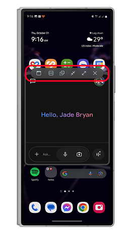 A smartphone screen displays the time and date, with various app icons and a message saying 'Hello, Jade Bryan'.