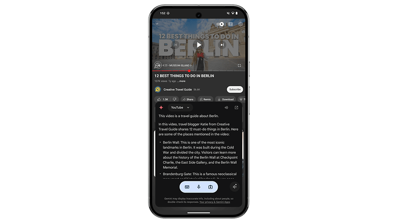 Google's Gemini ask about my screen video feature