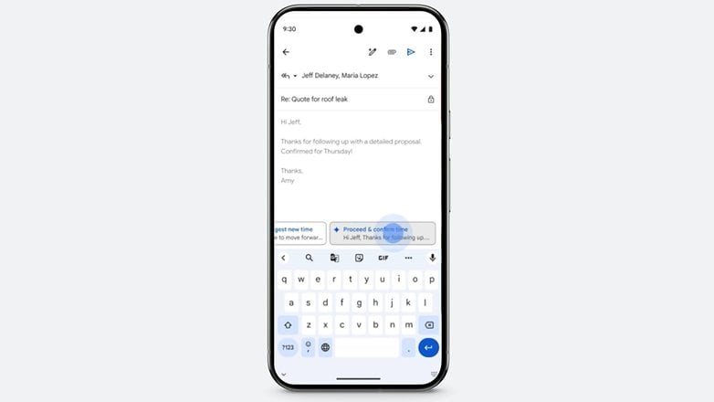 Screenshot von Google Gemini in der Gmail-App