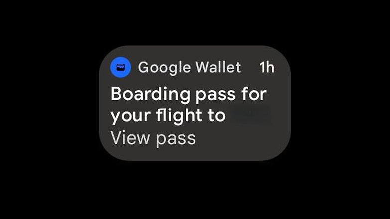 Screenshot der Google-Wallet-App auf einer Smartwatch