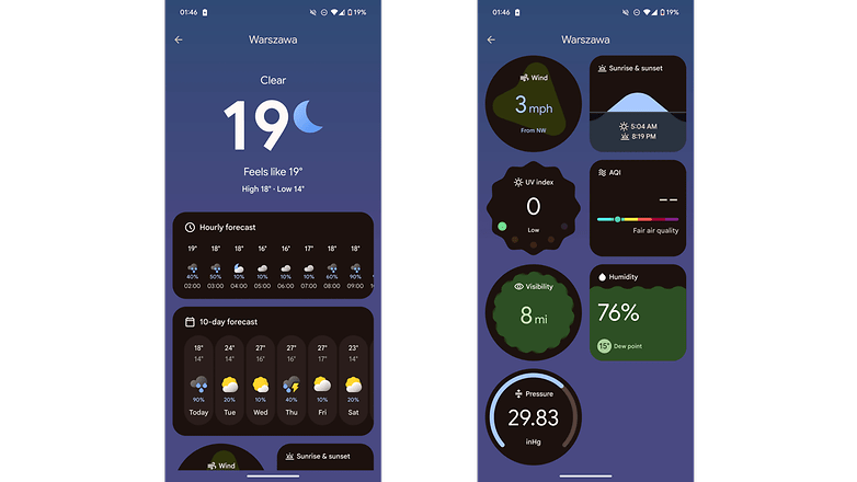 La nouvelle application Pixel Weather de Google