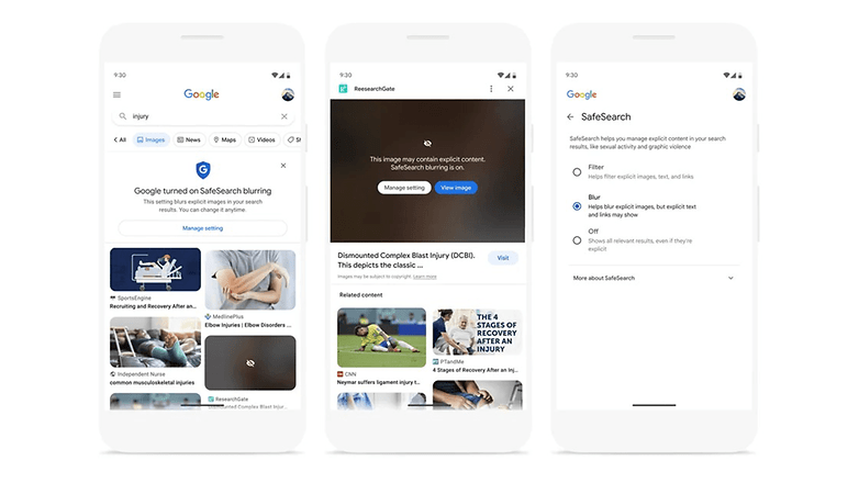 Google's new automatic blurring of adult content in search results