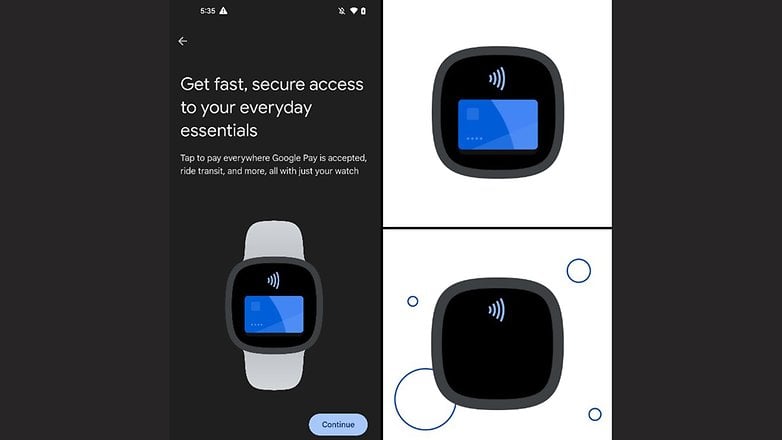 Geleaktes Bild, das Google Pay auf Fitbit-Geräten darstellt