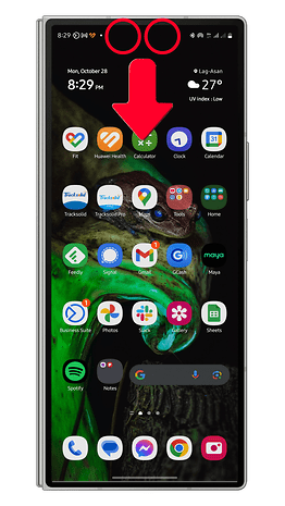 Gestos secretos do Samsung One UI para abrir o painel rápido.