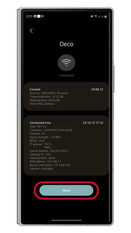 Hidden Samsung Galaxy Wi-Fi menu and features