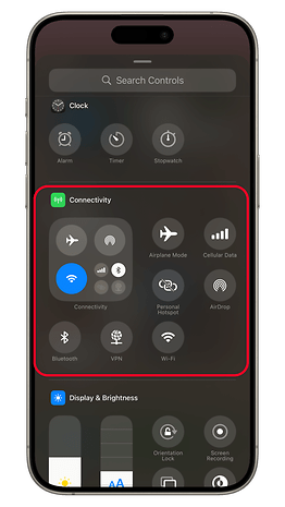 How to customize Control Center with new connectivity controls