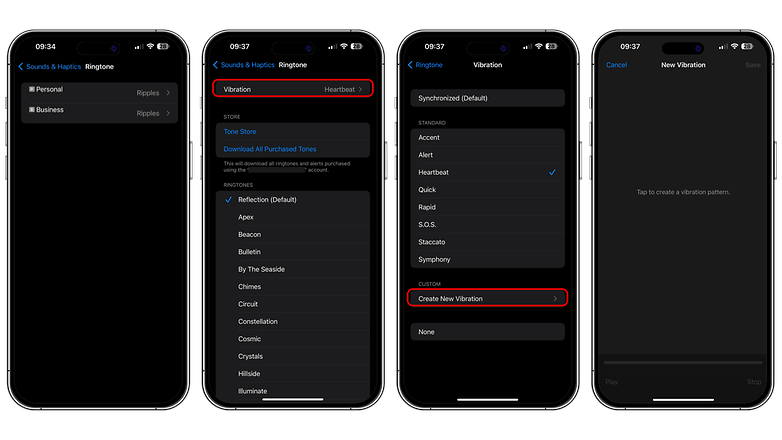 How to set individual vibration per number on dual-SIM iPhone